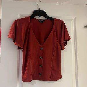 Rust colored mod cloth blouse (never been worn)